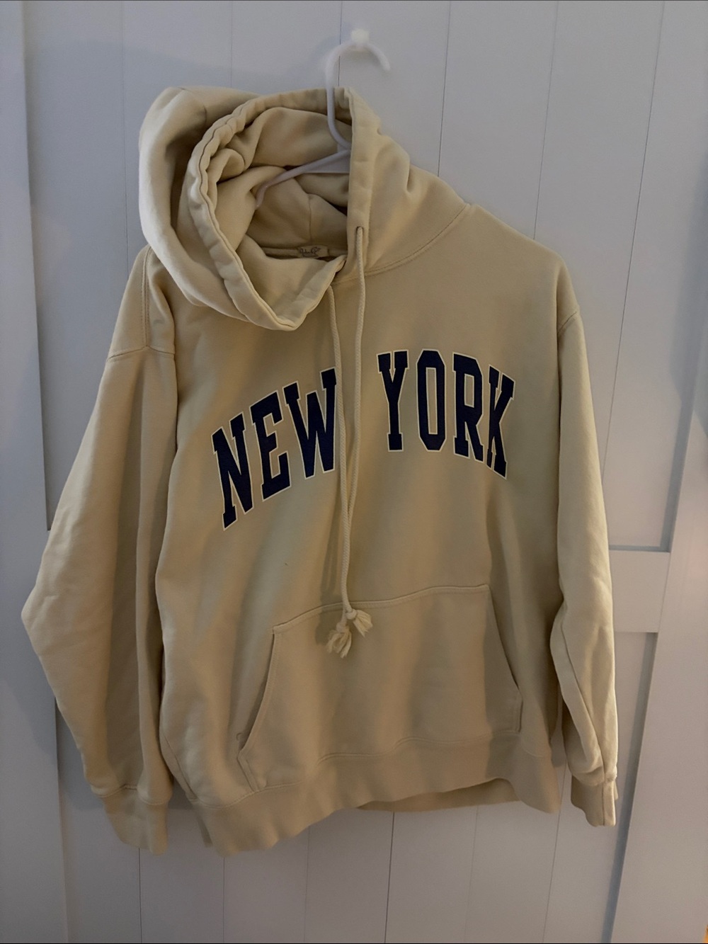 Beige "New York" Pullover Hoodie